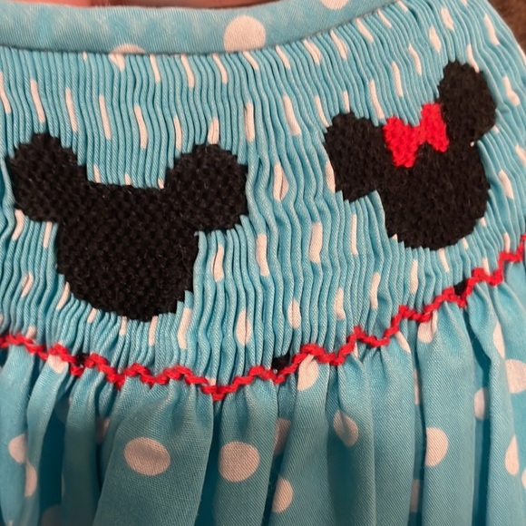 SWEET TEA Disney Minnie Mickey Polkadot Smocked Dress - Picture 8 of 8